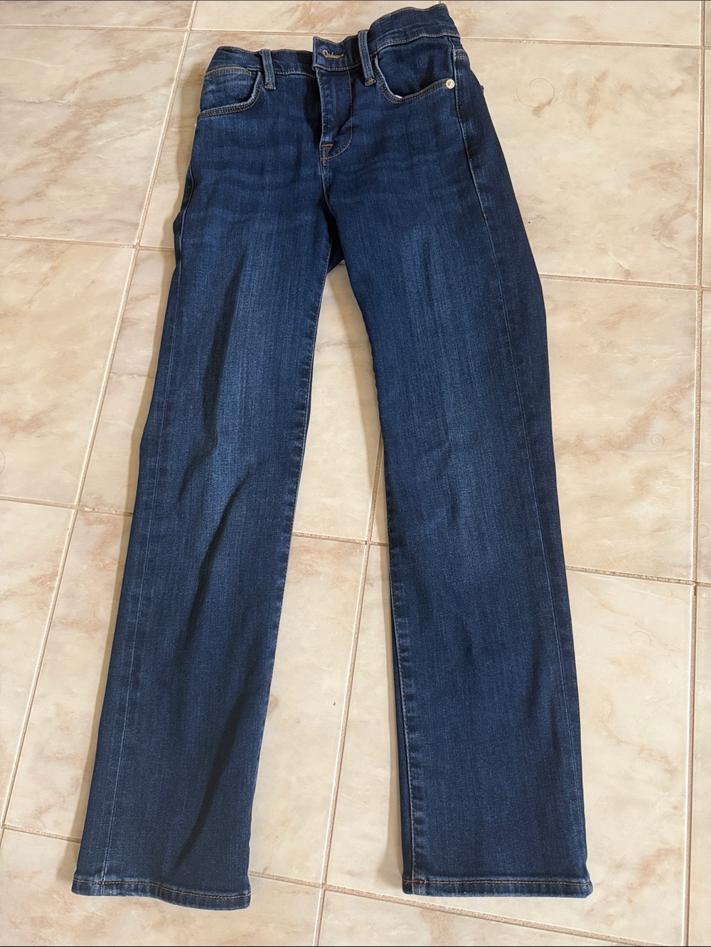 Frame Denim Dark Indigo Straight-Leg Jeans